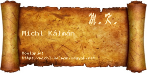 Michl Kálmán névjegykártya